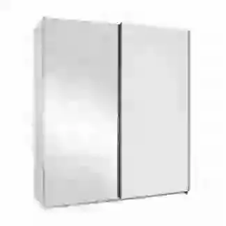 White Gloss & Mirrored 2 Door Sliding Wardrobe